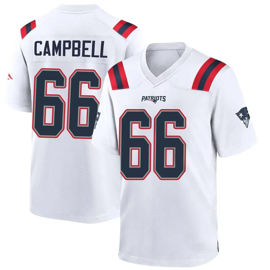 Kooe NE.Patriots #66 Will Campbell Player White Home Game Stitched Jerseys