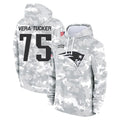 Kooe NE.Patriots #75 Alijah Vera-Tucker Player Arctic Camo Salute to Service Pullover Hoodies Limited Game Stitched Jerseys