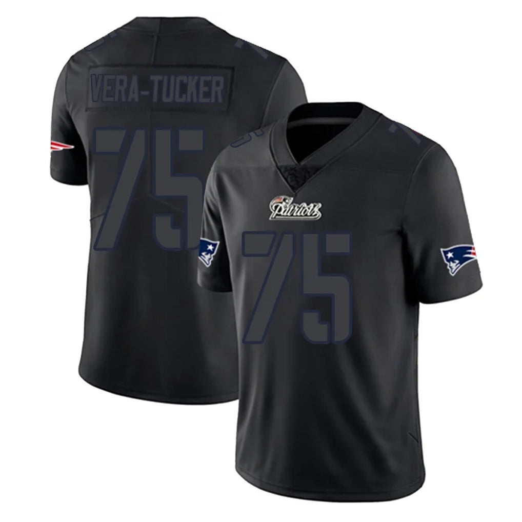 Kooe NE.Patriots #75 Alijah Vera-Tucker Player Black Impact LImited Home Game Stitched Jerseys