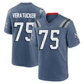 Kooe NE.Patriots #75 Alijah Vera-Tucker Player Blue Rivalries Collection Home Game Stitched Jerseys