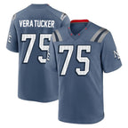 Kooe NE.Patriots #75 Alijah Vera-Tucker Player Blue Rivalries Collection Home Game Stitched Jerseys