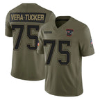 Kooe NE.Patriots #75 Alijah Vera-Tucker Player Olive 2025 Salute To Service Limited Stitched Jerseys