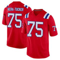 Kooe NE.Patriots #75 Alijah Vera-Tucker Player Red Home Game Stitched Jerseys