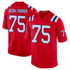 Kooe NE.Patriots #75 Alijah Vera-Tucker Player Red Home Game Stitched Jerseys