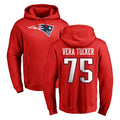Kooe NE.Patriots #75 Alijah Vera-Tucker Player Red LOGO Pullover Hoodies Home Game Stitched Jerseys