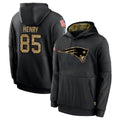 Kooe NE.Patriots #85 Hunter Henry Player Black Salute to Service Hoodies Limited Game Stitched Jerseys