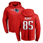 Kooe NE.Patriots #85 Hunter Henry Player Red LOGO Pullover Hoodies Home Game Stitched Jerseys