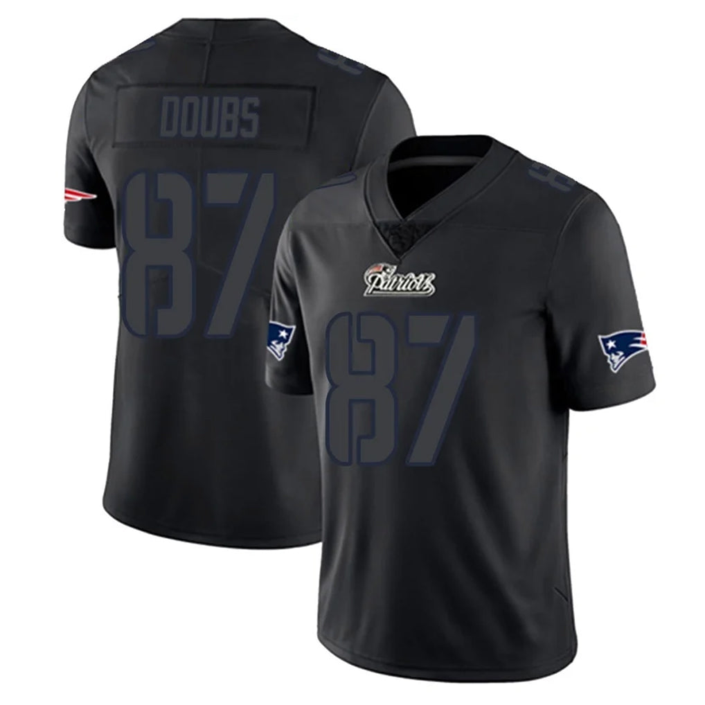 Kooe NE.Patriots #87 Romeo Doubs Player Black Impact LImited Home Game Stitched Jerseys