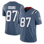 Kooe NE.Patriots #87 Romeo Doubs Player Blue Limited Rivalries Collection Home Game Stitched Jerseys