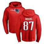 Kooe NE.Patriots #87 Romeo Doubs Player Red LOGO Pullover Hoodies Home Game Stitched Jerseys