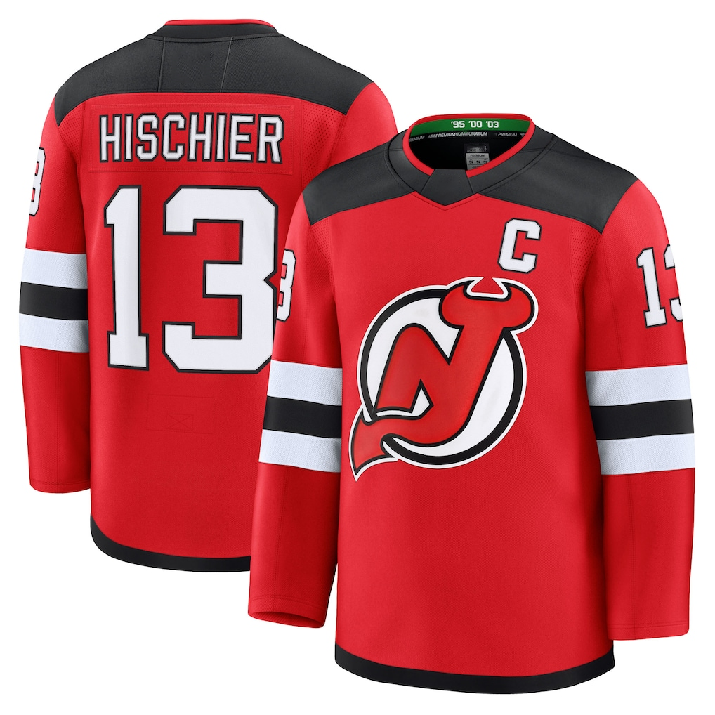 Kooe N.Jersey Devils #13 Nico Hischier Red Home Premium Jerseys