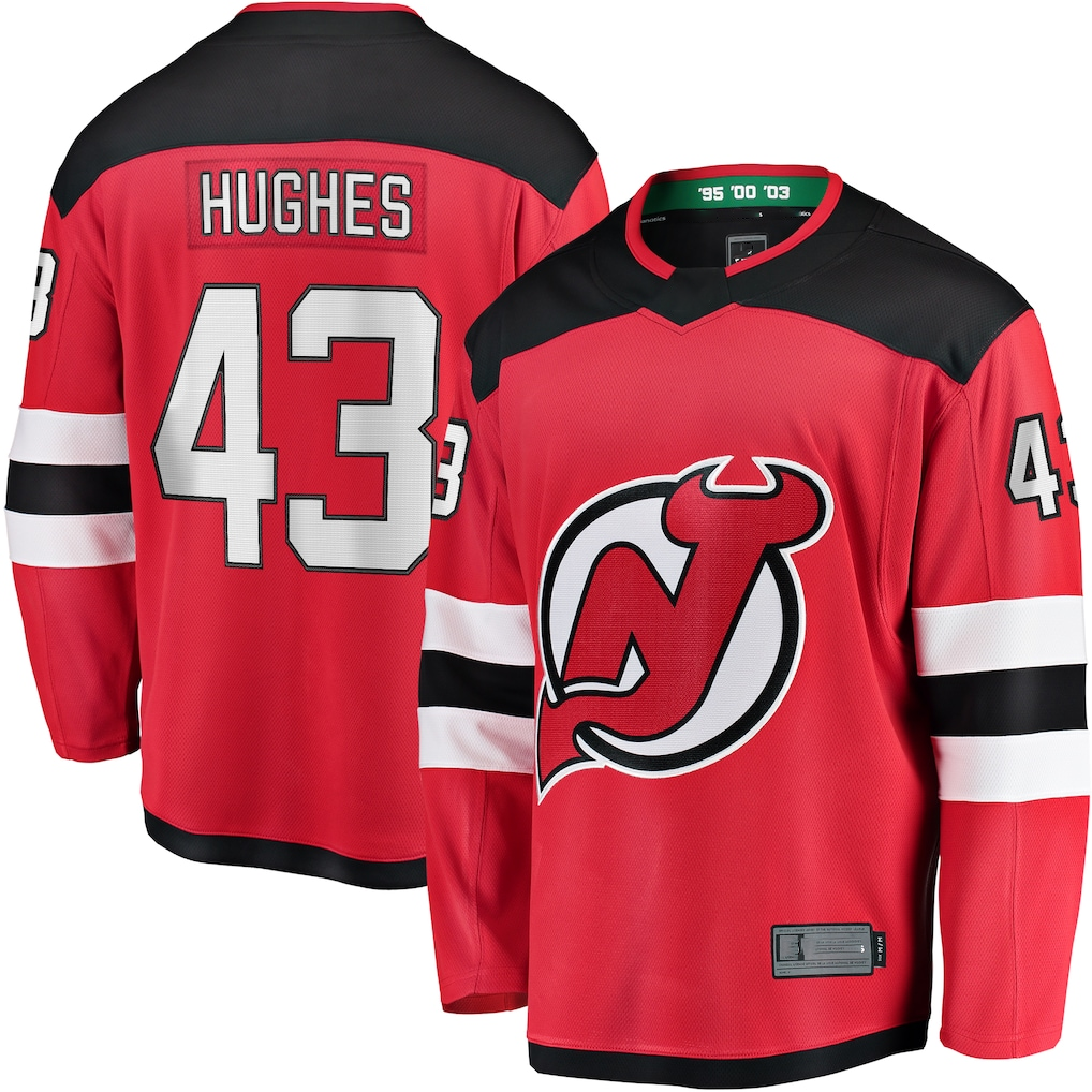 Kooe N.Jersey Devils #43 Luke Hughes Red Home Breakaway Player Jerseys