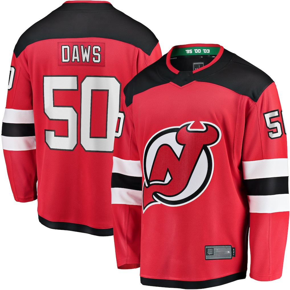 Kooe N.Jersey Devils #50 Nico Daws Red Home Breakaway Player Jerseys