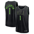 Kooe NO.Pelicans #1 Zion Williamson Black 2025-2026 City Edition Fast Break Stitched Jerseys