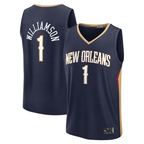 Kooe NO.Pelicans #1 Zion Williamson Navy Fast Break Replica Player Stitched Jerseys- Icon Edition