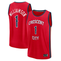 Kooe NO.Pelicans #1 Zion Williamson Red Fast Break Replica Player Stitched Jerseys- Statement Edition