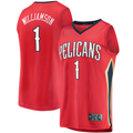 Kooe NO.Pelicans #1 Zion Williamson Red Replica Fast Break Stitched Jerseys- Statement Edition