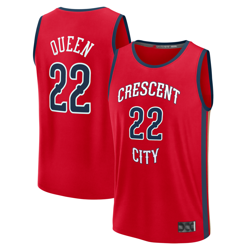 Kooe NO.Pelicans #22 Derik Queen Red Fast Break Replica Player Stitched Jerseys- Statement Edition
