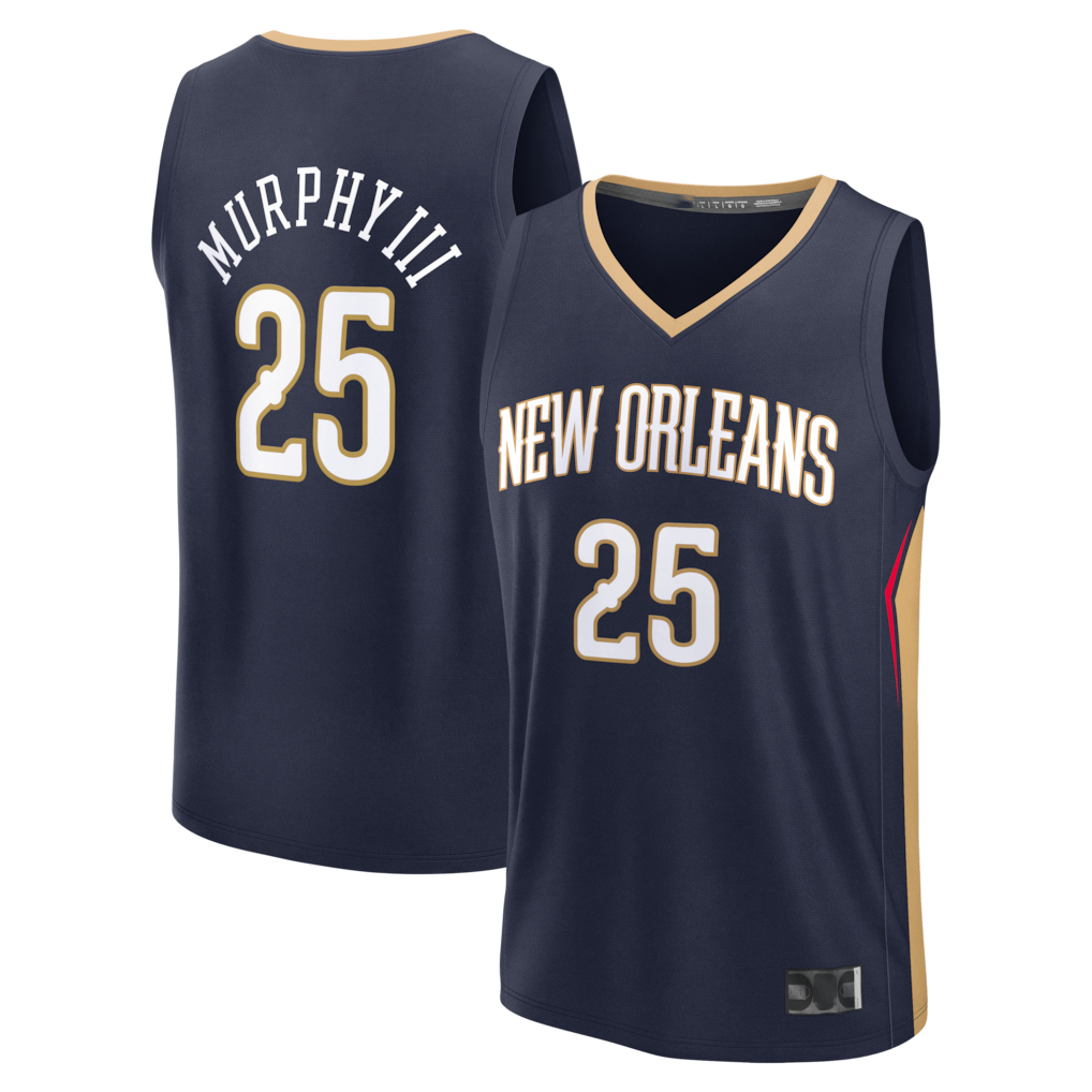 Kooe NO.Pelicans #25 Trey Murphy III Navy Fast Break Replica Stitched Jerseys- Icon Edition