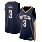Kooe NO.Pelicans #3 Jordan Poole Navy Swingman Stitched Jerseys- Icon Edition
