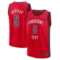 Kooe NO.Pelicans #5 Dejounte Murray Red Fast Break Replica Player Stitched Jerseys- Statement Edition
