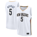 Kooe NO.Pelicans #5 Dejounte Murray White Fast Break Replica Player Stitched Jerseys- Association Edition