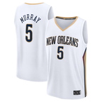 Kooe NO.Pelicans #5 Dejounte Murray White Fast Break Replica Player Stitched Jerseys- Association Edition