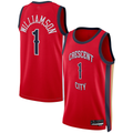 Kooe NO.Pelicans #1 Zion Williamson Red Swingman Stitched Jerseys- Statement Edition