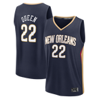 Kooe NO.Pelicans #22 Derik Queen Navy Fast Break Replica Stitched Jerseys- Icon Edition