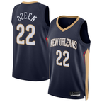 Kooe NO.Pelicans #22 Derik Queen Navy Swingman Stitched Jerseys- Icon Edition