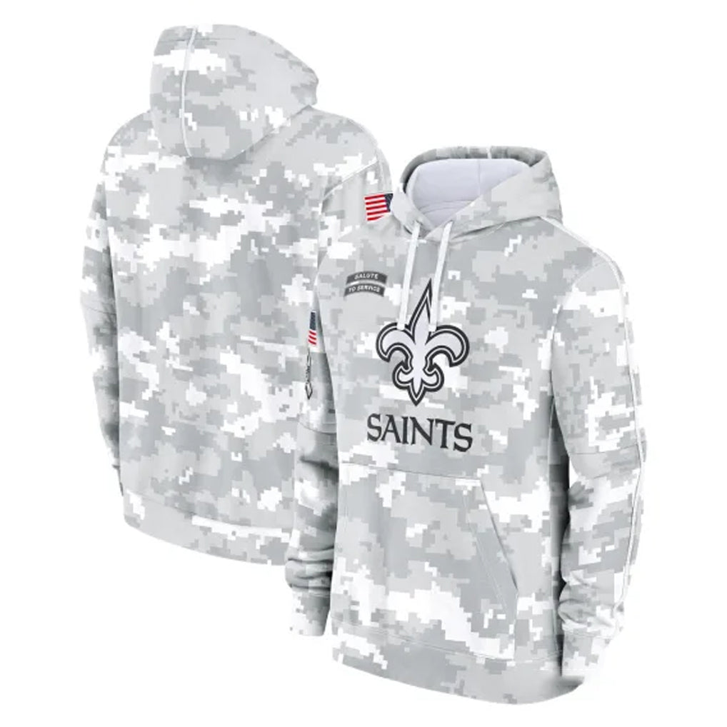Kooe NO.Saints Arctic Camo Salute to Service Pullover Hoodies Limited Game Blank Player Stitched Jerseys