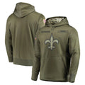 Kooe NO.Saints Olive Salute to Service Pullover Hoodies Home Game Blank Player Stitched Jerseys