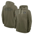 Kooe NO.Saints Olive Salute to Service Pullover Hoodies Limited Blank Player Stitched Jerseys