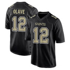 Kooe NO.Saints #12 Chris Olave Player Black Carbon Fashion Home Game Stitched Jerseys