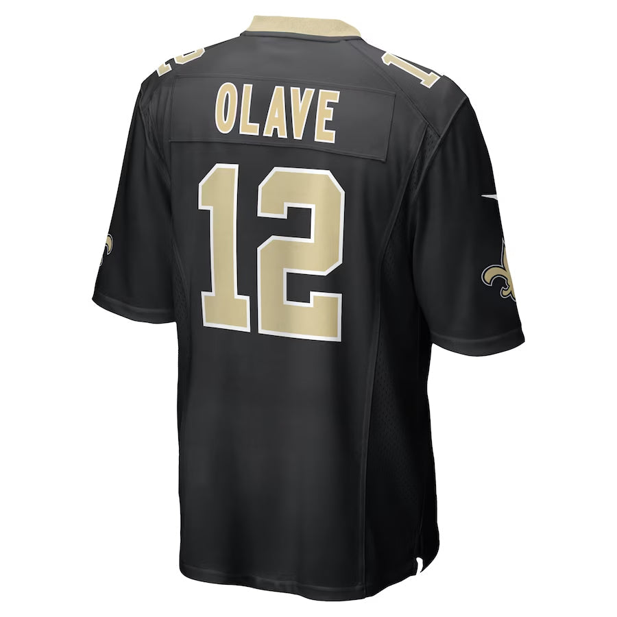 Kooe NO.Saints #12 Chris Olave Player Black Home Game Stitched Jerseys