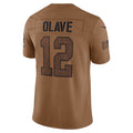 Kooe NO.Saints #12 Chris Olave Player Brown Salute To Service Limited Stitched Jerseys