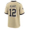 Kooe NO.Saints #12 Chris Olave Player Gold Alternate Game Stitched Jerseys