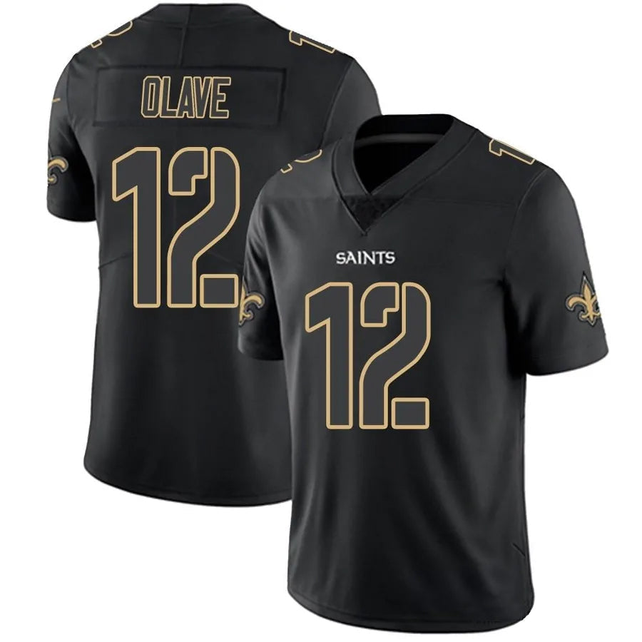Kooe NO.Saints #12 Chris Olave Player Limited Black Impact Stitched Jerseys