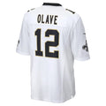 Kooe NO.Saints #12 Chris Olave Player White Home Game Stitched Jerseys