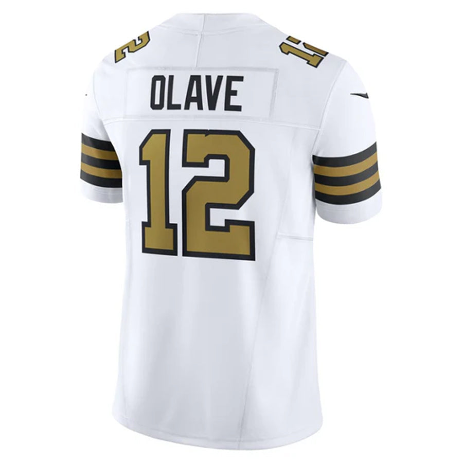Kooe NO.Saints #12 Chris Olave Player White Vapor Limited Stitched Jerseys