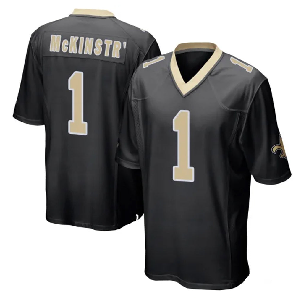 Kooe NO.Saints #1 Kool-Aid McKinstry Player Black Home Game Stitched Jerseys