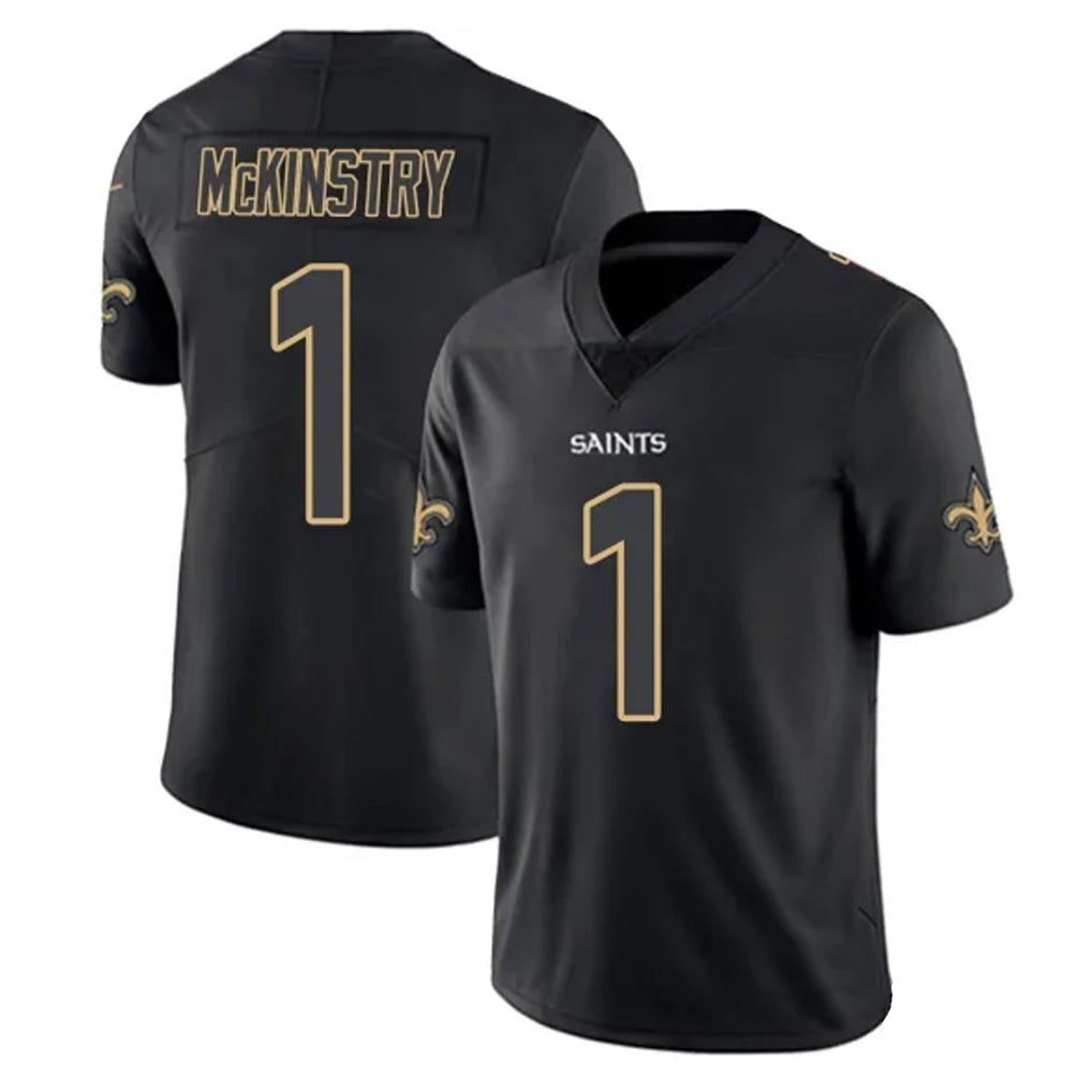 Kooe NO.Saints #1 Kool-Aid McKinstry Player Black Impact Limited Home Game Stitched Jerseys