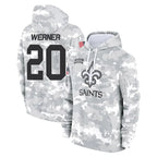 Kooe NO.Saints #20 Pete Werner Player Arctic Camo Salute to Service Pullover Hoodies Limited Game Stitched Jerseys