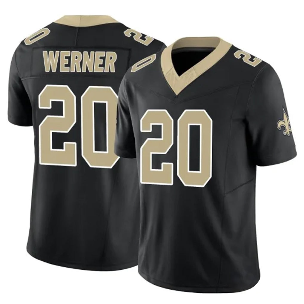Kooe NO.Saints #20 Pete Werner Player Black Limited Vapor F.U.S.E. Home Game Stitched Jerseys