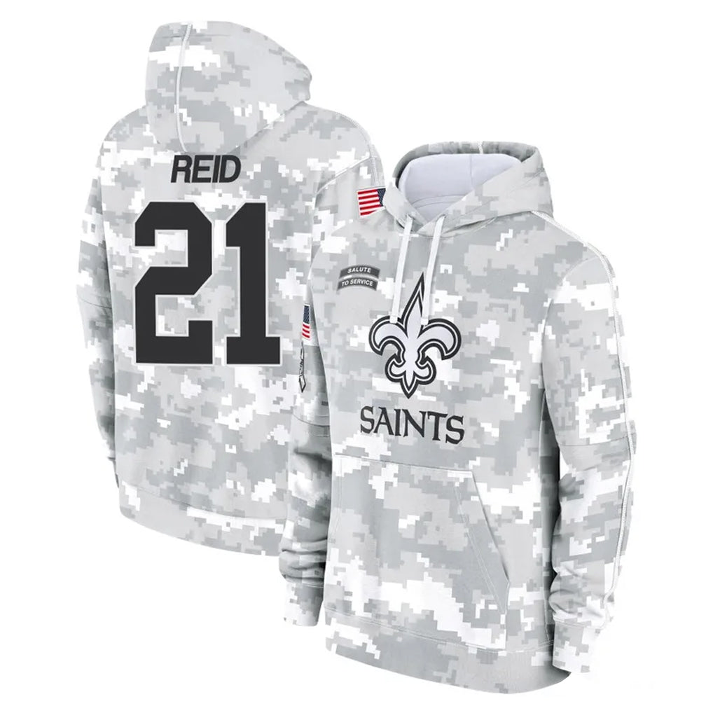 Kooe NO.Saints #21 Justin Reid Player Arctic Camo Salute to Service Pullover Hoodies Limited Game Stitched Jerseys