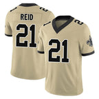 Kooe NO.Saints #21 Justin Reid Player Gold Limited Vapor F.U.S.E. Home Game Stitched Jerseys
