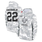 Kooe NO.Saints #22 Martin Emerson Jr. Player Arctic Camo Salute to Service Pullover Hoodies Limited Game Stitched Jerseys