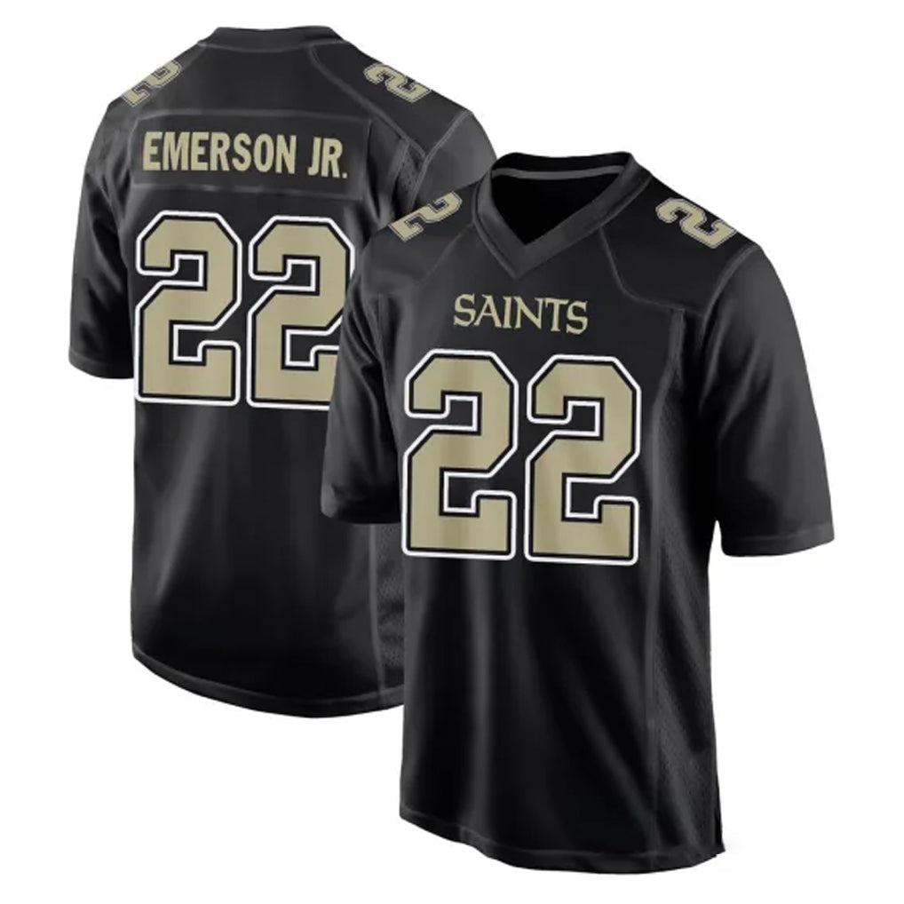 Kooe NO.Saints #22 Martin Emerson Jr. Player Black Carbon Fashion Home Game Stitched Jerseys