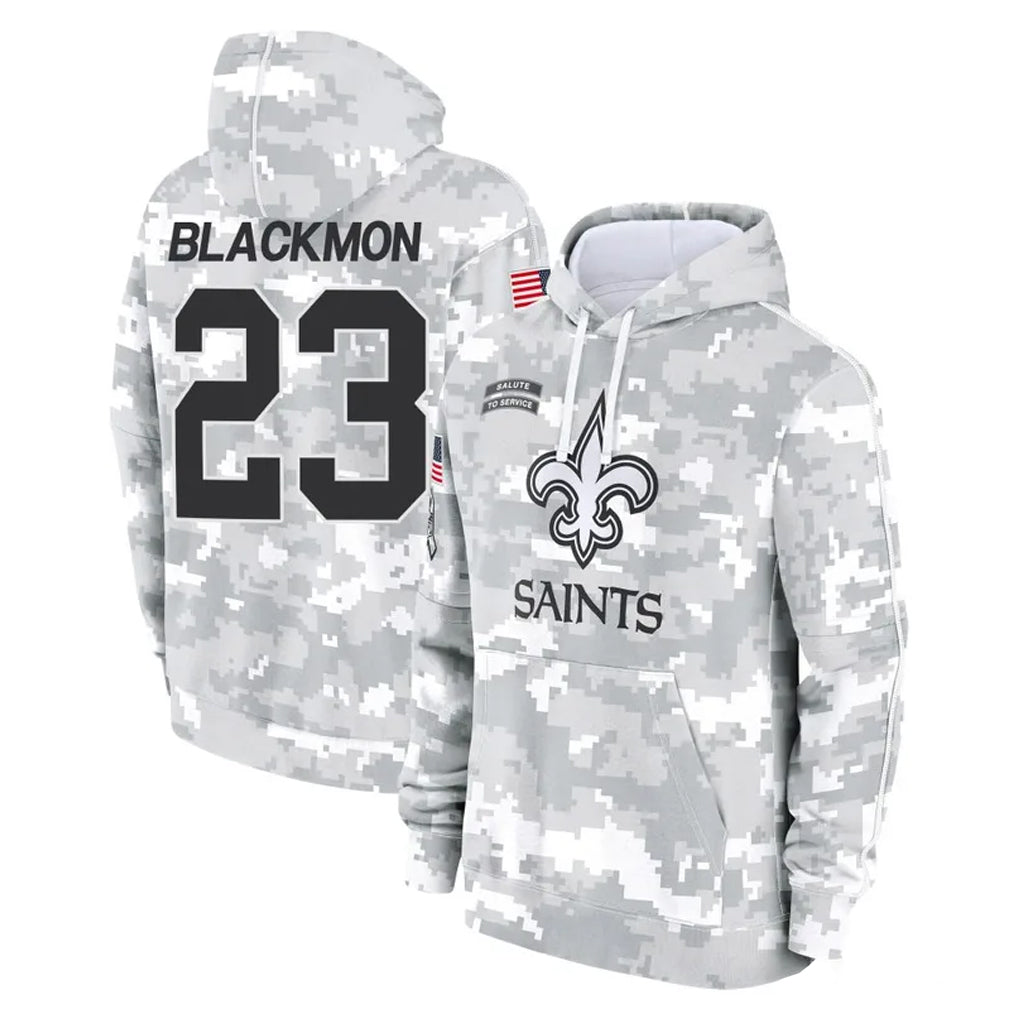 Kooe NO.Saints #23 Julian Blackmon Player Arctic Camo Salute to Service Pullover Hoodies Limited Game Stitched Jerseys