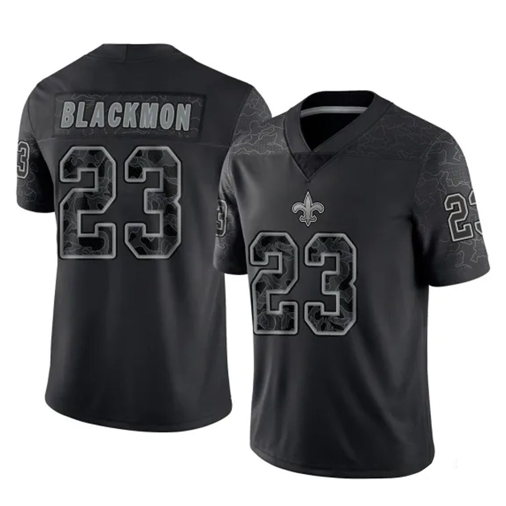 Kooe NO.Saints #23 Julian Blackmon Player Black Limited Reflective Home Game Stitched Jerseys